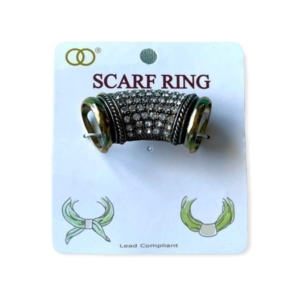 🫶🏻 Scarf Ring Black Gold Rhinestone - Picture 2 of 2